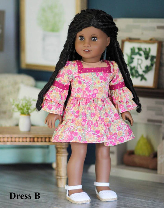 Camellia Dress - A Boho-Chic  Style For Your 18-inch Dolls