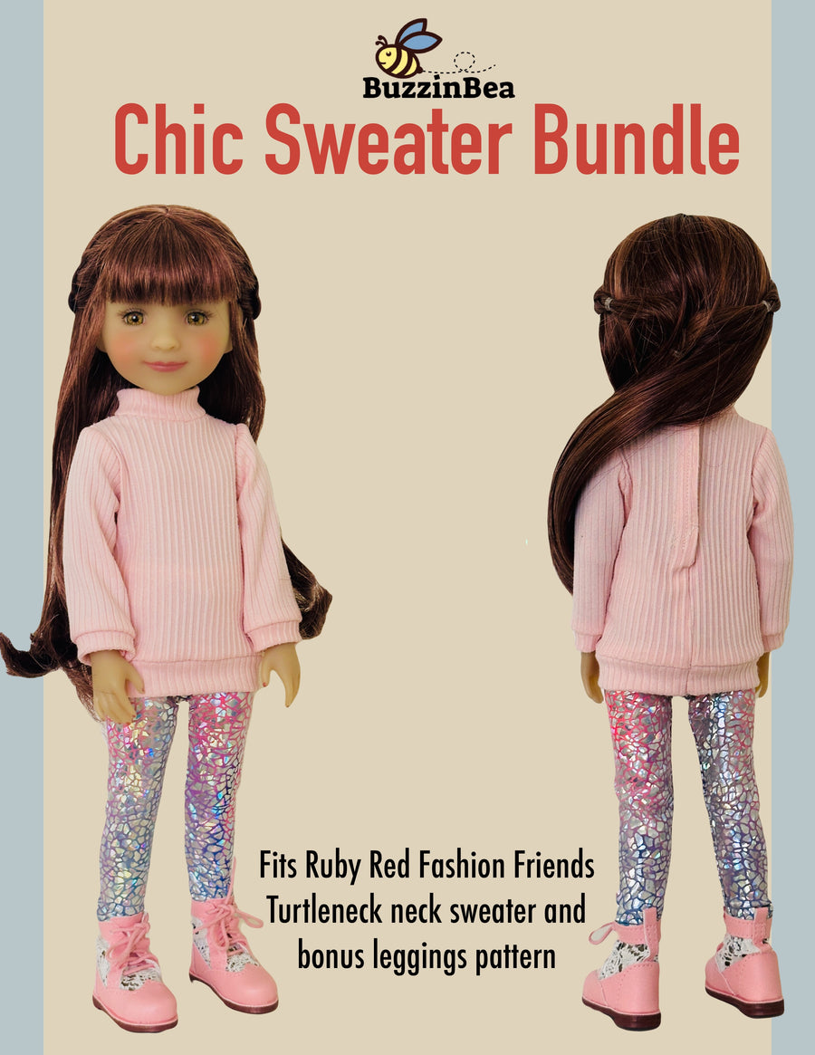 Chic Sweater Bundle for  14-15-inch Dolls Digital PDF Sewing Pattern