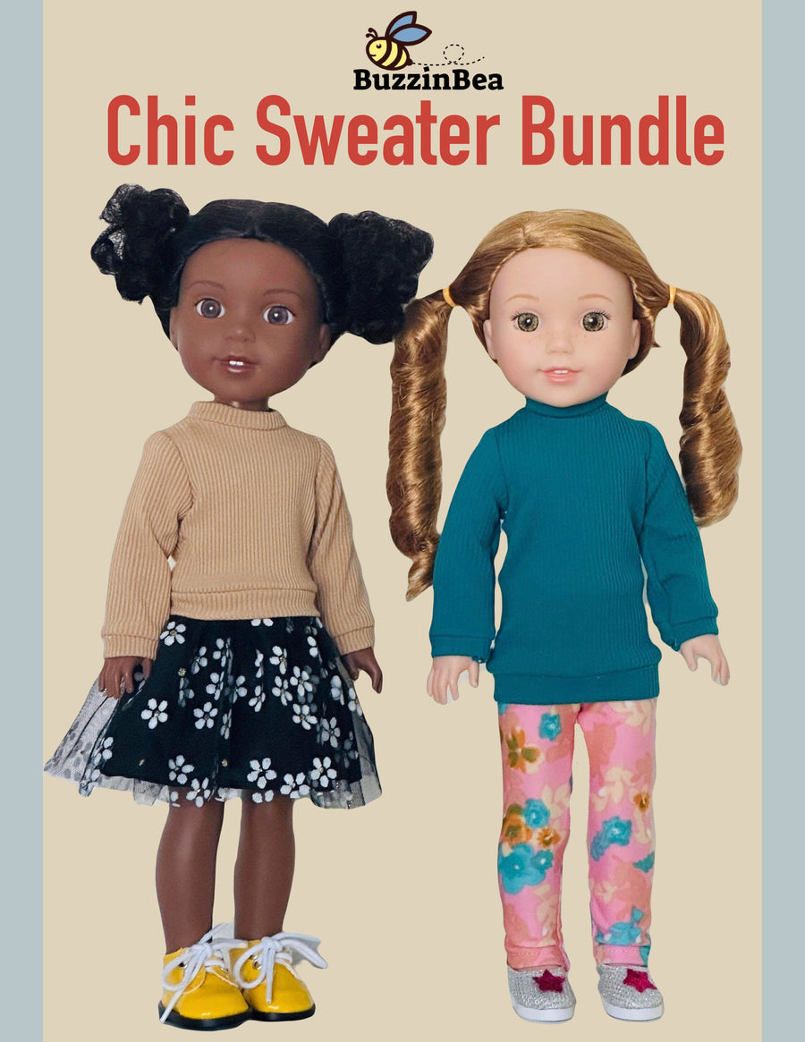 Chic Sweater Bundle for  14-15-inch Dolls Digital PDF Sewing Pattern