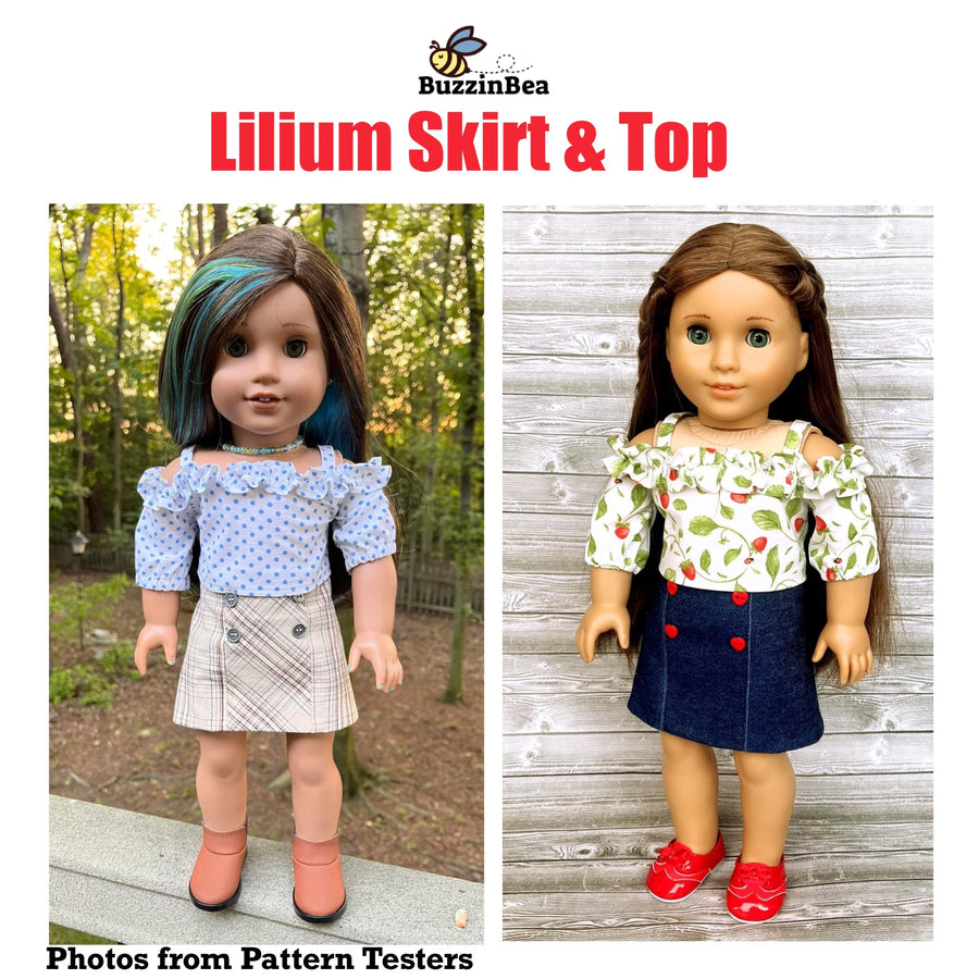 Lilium Skirt and Top for 18-inch Dolls PDF Sewing Pattern