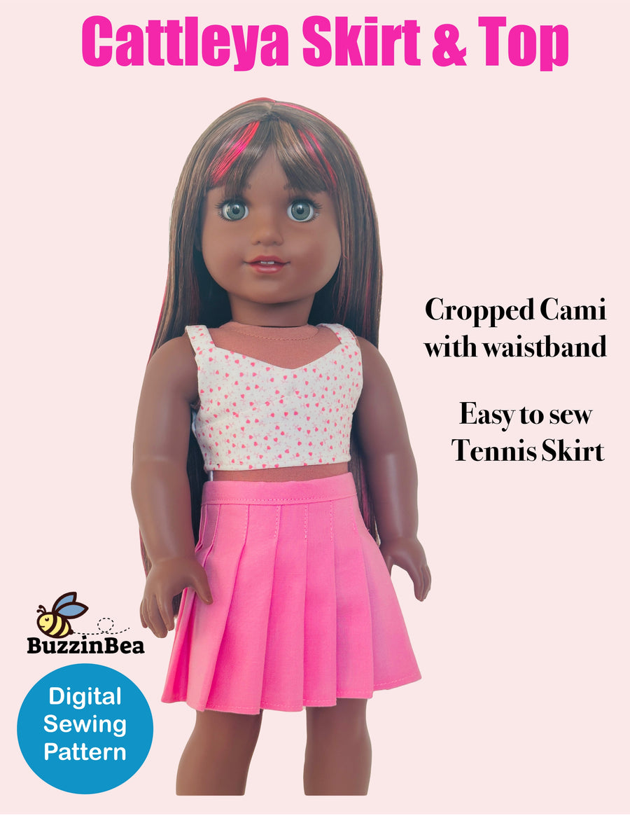 Cattleya Skirt and Top for 18-inch Dolls PDF Sewing Pattern