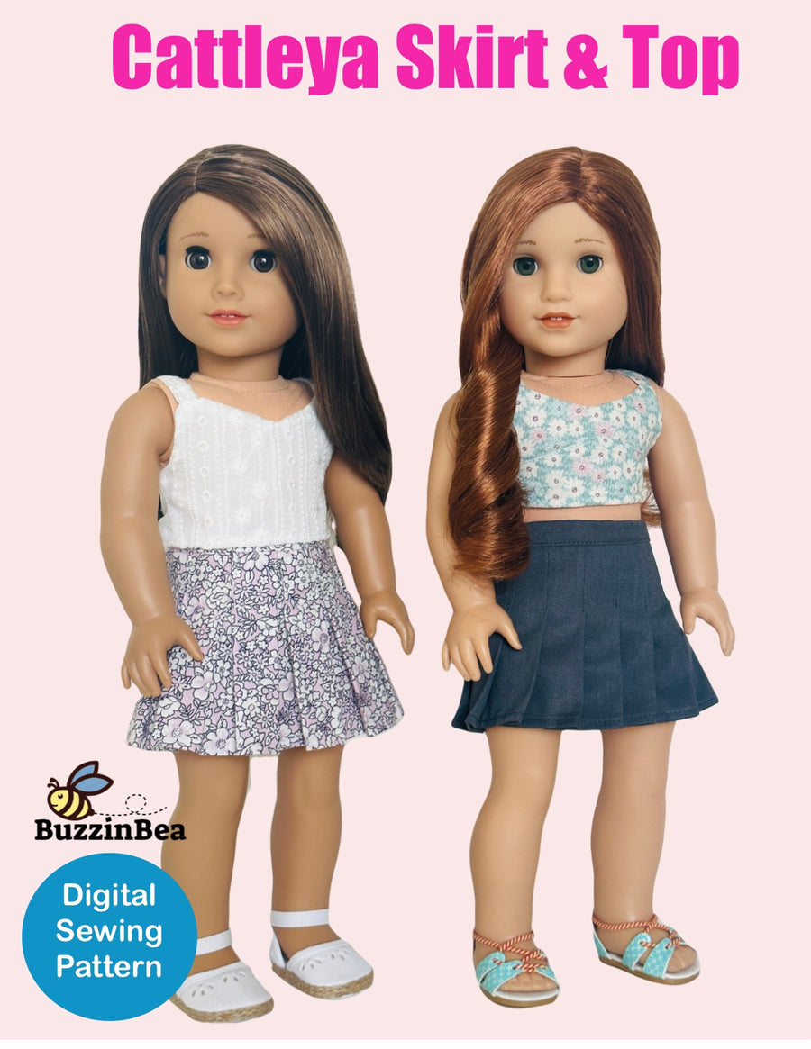 Cattleya Skirt and Top for 18-inch Dolls PDF Sewing Pattern