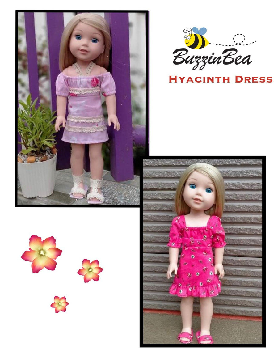 Hyacinth dress 14-inch doll clothes PDF sewing pattern