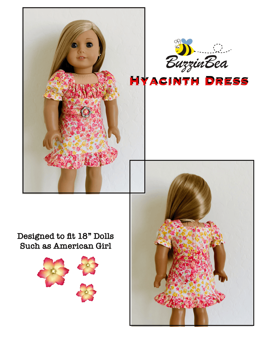 Hyacinth Dress 18-inch Doll Clothes PDF Sewing Pattern