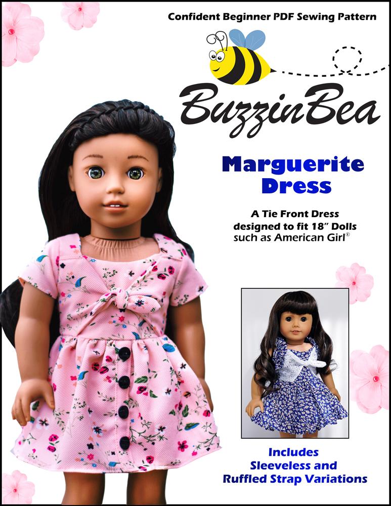Marguerite Dress 18-inch Doll Clothes PDF Sewing Pattern