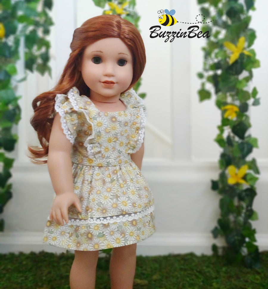 Aster dress 18-inch Doll Clothes PDF sewing pattern