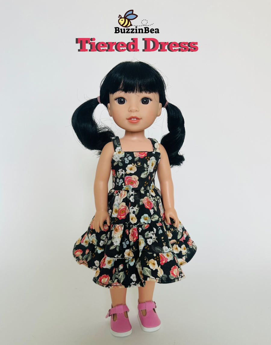 Tiered Dress 14-inch doll clothes PDF sewing pattern
