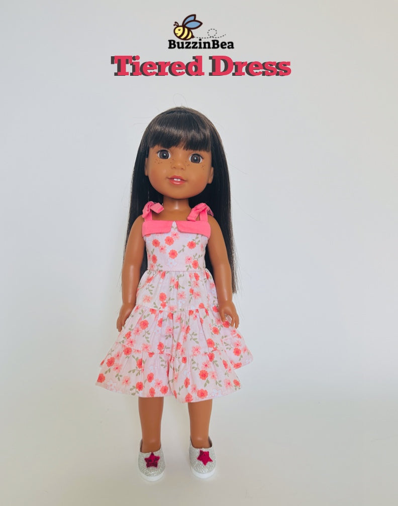 Tiered Dress 14-inch doll clothes PDF sewing pattern