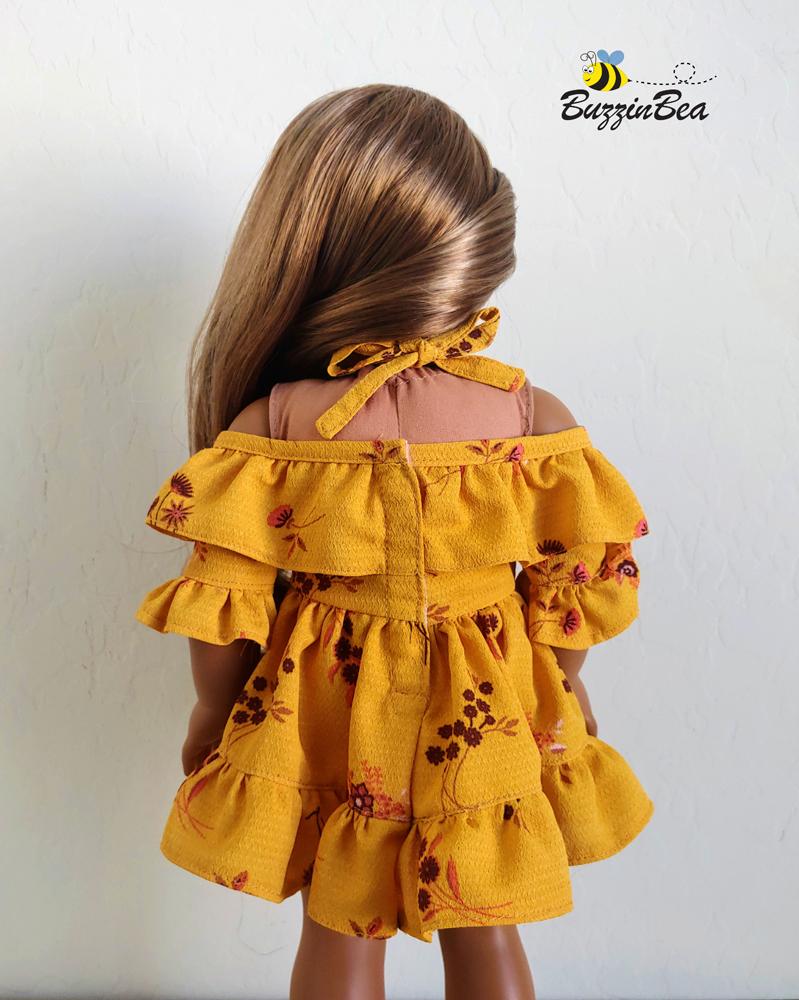 Wildflower dress 18-inch doll clothes PDF sewing pattern