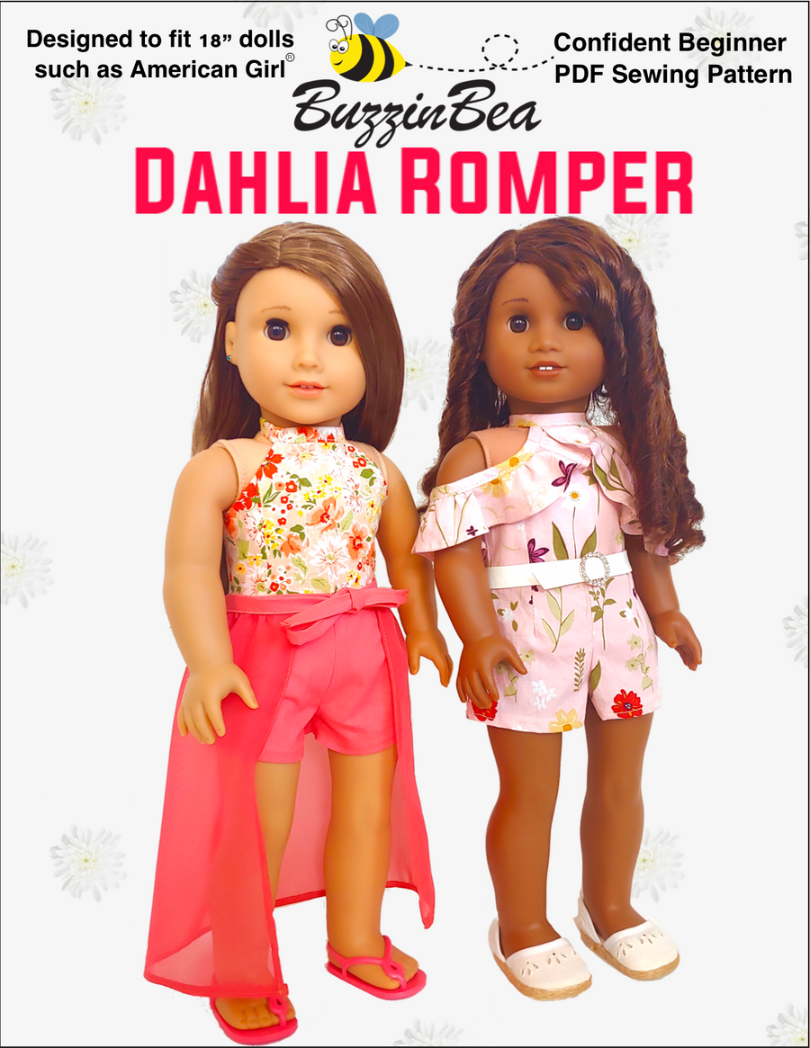 Dahlia Romper 18-inch Doll Clothes PDF Sewing Pattern