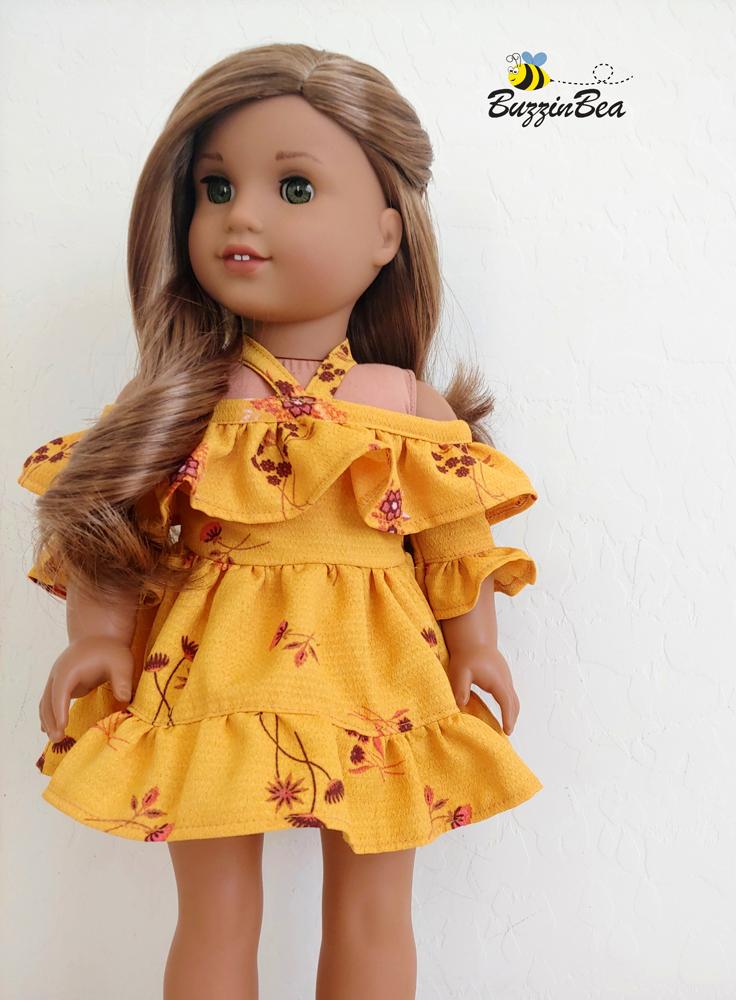 Wildflower dress 18-inch doll clothes PDF sewing pattern
