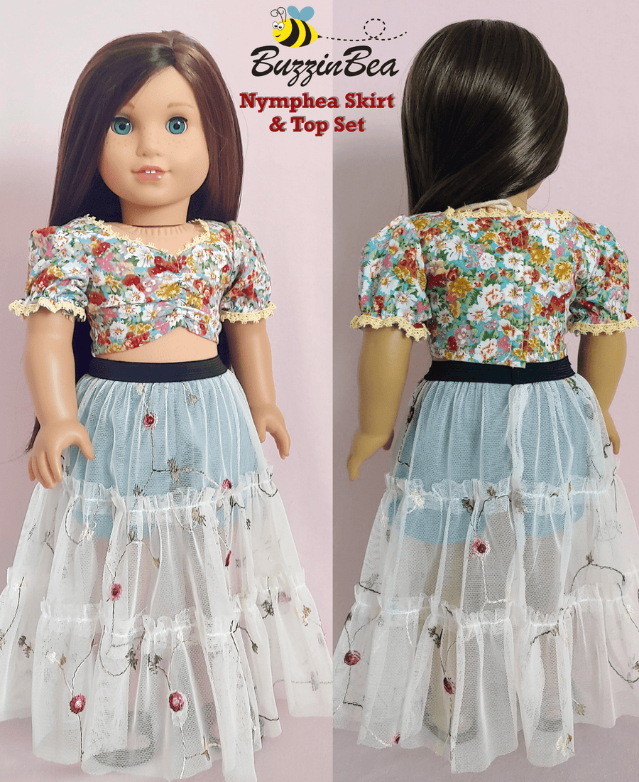 Nymphea Skirt & Top Set 18-inch Doll Clothes PDF Sewing Pattern