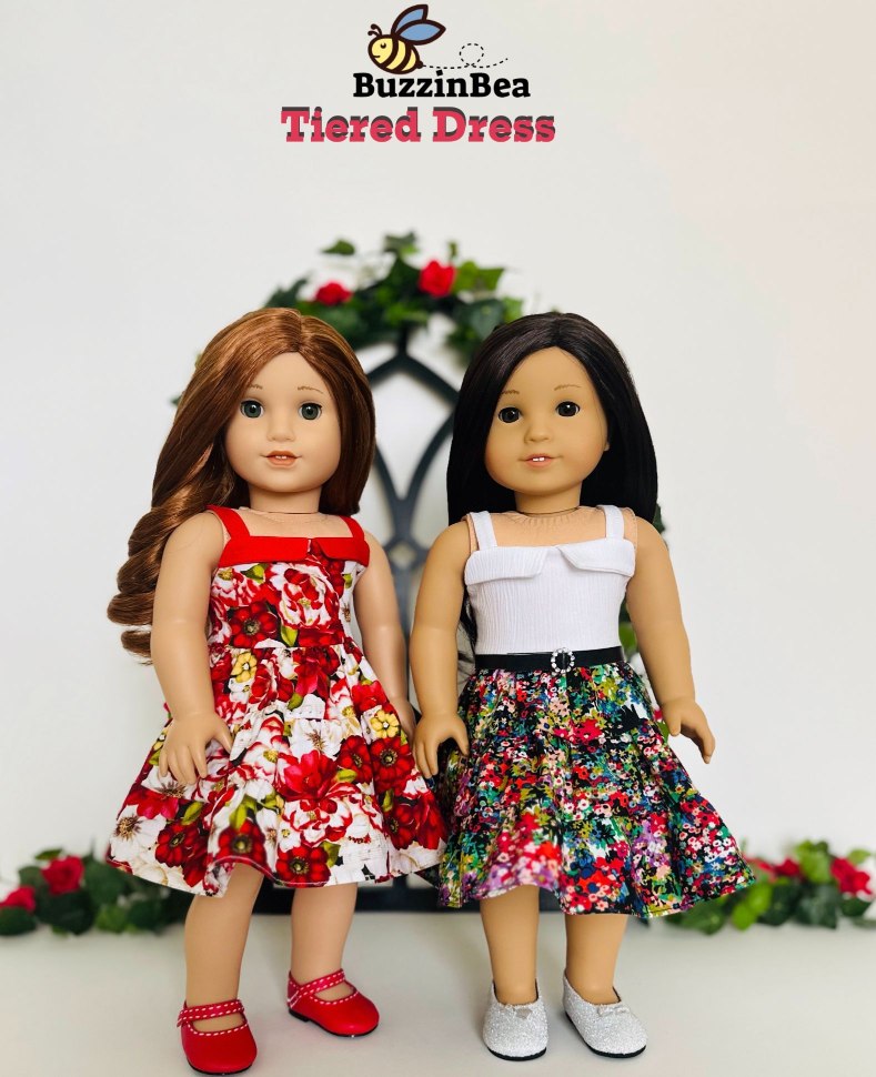Tiered Dress for 18-inch Dolls PDF Sewing Pattern