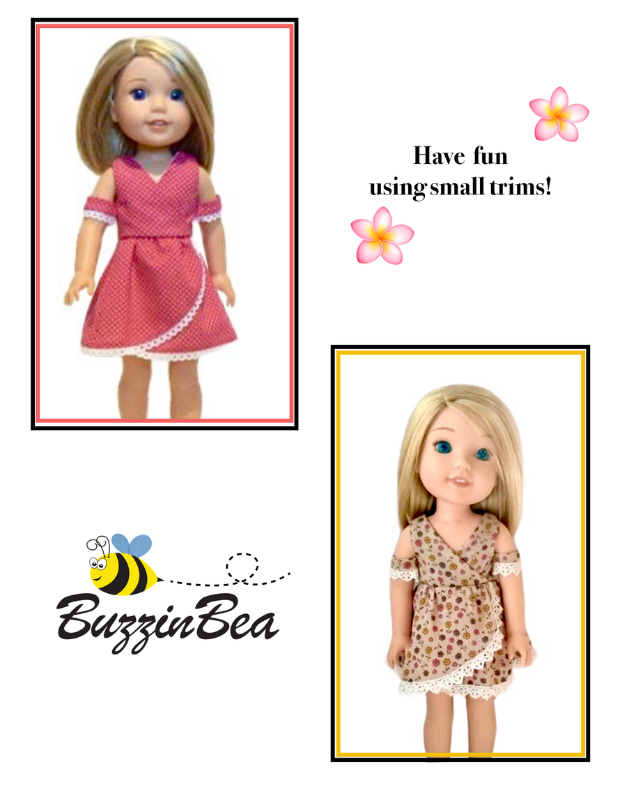 Chrysanthemum dress  14-inch doll clothes PDF sewing pattern