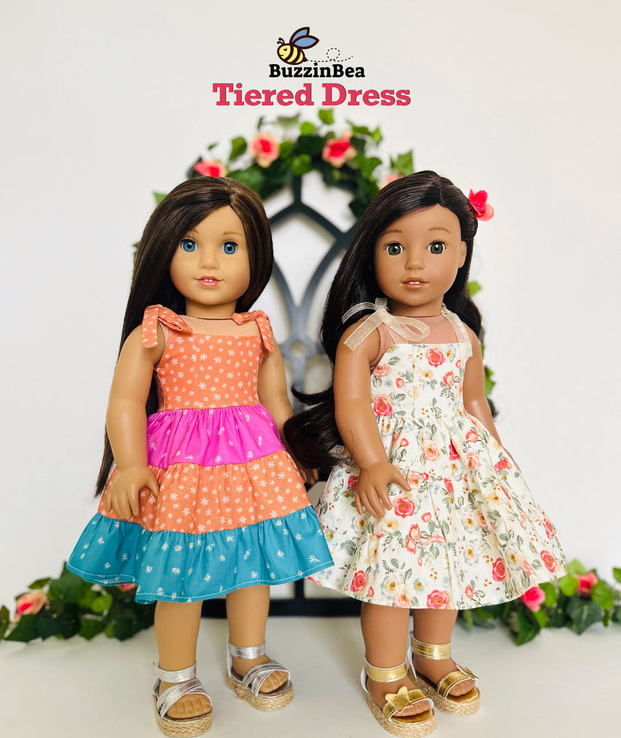 Tiered Dress for 18-inch Dolls PDF Sewing Pattern