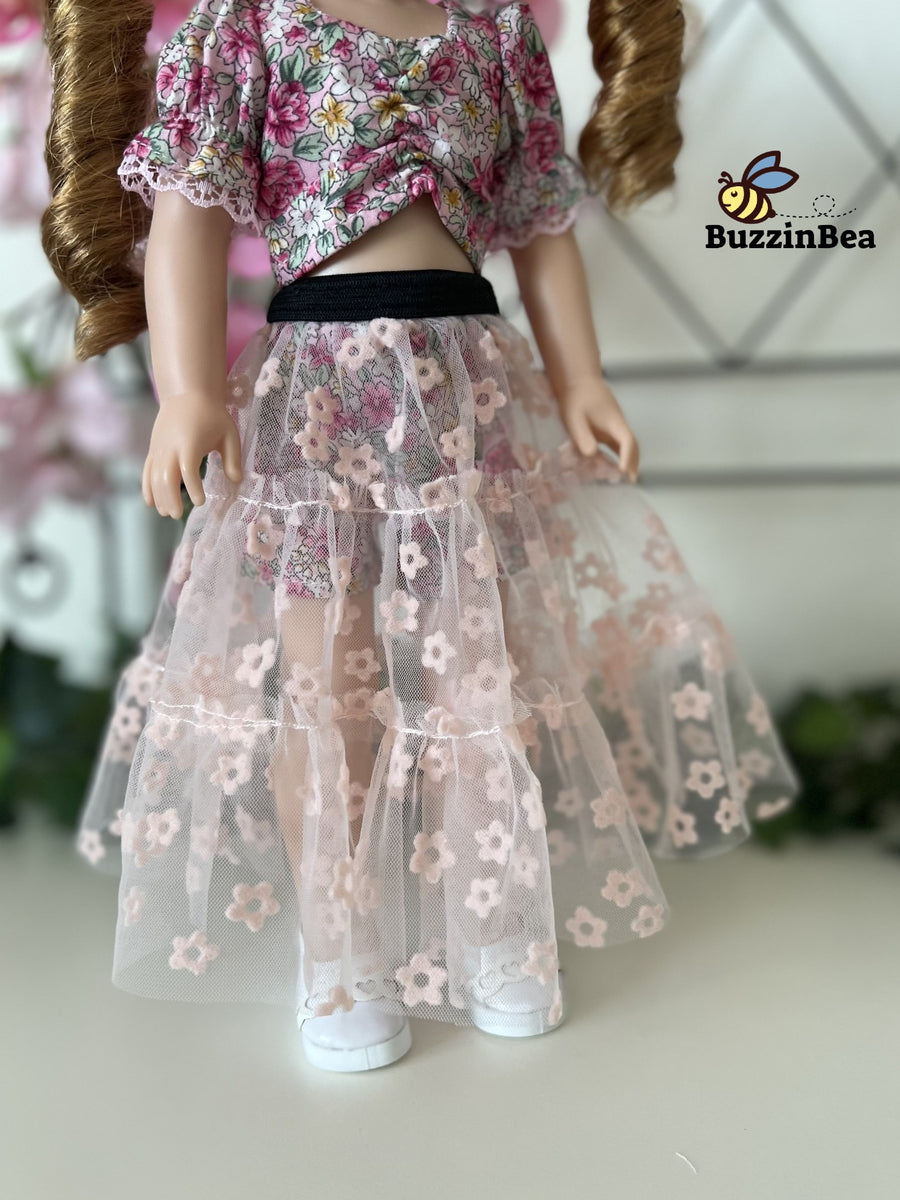 Nymphea Skirt and Top - 14-inch doll clothes PDF sewing pattern